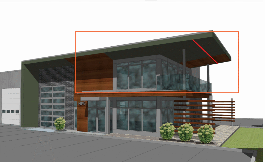 Vue extérieur de la suite 200 avec encadrer pour bien montrer la suite.